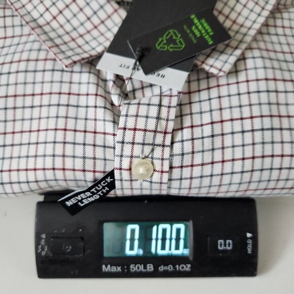 Van Heusen Mens Regular Fit Plaid Shirt X-Large Never Tuck Length Sustainable Fa - Picture 11 of 11